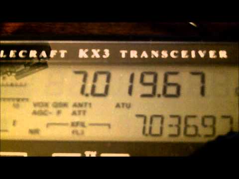 LX7I and UR7GO Elecraft KX3 5 watts into the 40M Cage