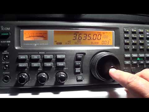 80 meters amateur radio band scan on Icom IC R 8500