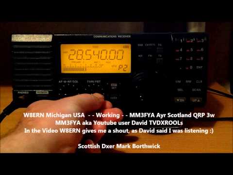 Ham Radio W8ERN working MM3FYA Received In Scotland with Icom IC-R75 and Super KAZ Array