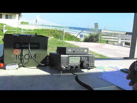 Operating The ICOM 718 Ham Radio From New Smyrna Beach,Florida 10- 10- 2014
