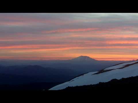 Base Camp view from Mt. Adams watching the sun set