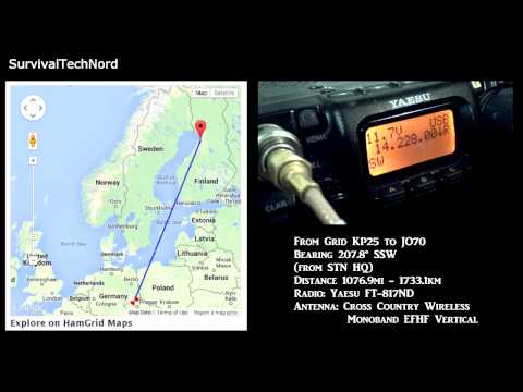 5 Watt Range Test | 1077miles - 1733km | Yaesu FT-817 Bugout Radio