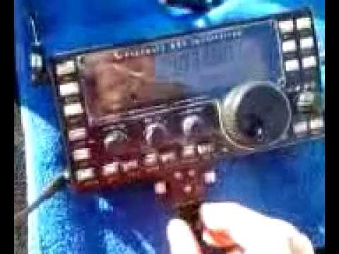 Trying out my new 20 meter hamstick via the Elecraft KX3 on 20m CW