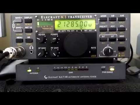 Elecraft K2 and KAT-100 Antenna Tuner - Demonstration - IW2NOY